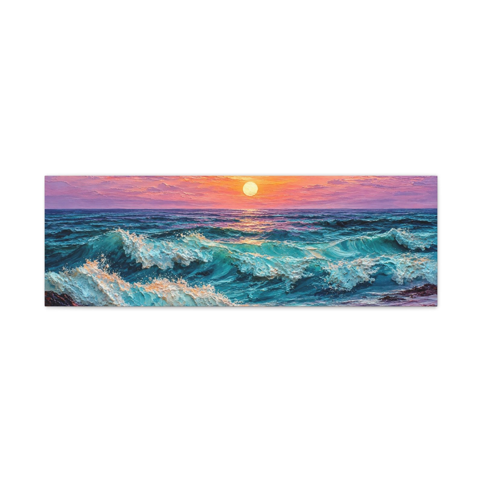 Sunset Ocean Waves Matte Canvas Print — Seaside Beach Wall Art - Image 21