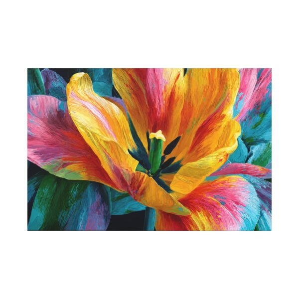 Vibrant Tulip Matte Canvas Wall Art — Colorful Floral Stretched Canvas - Image 2