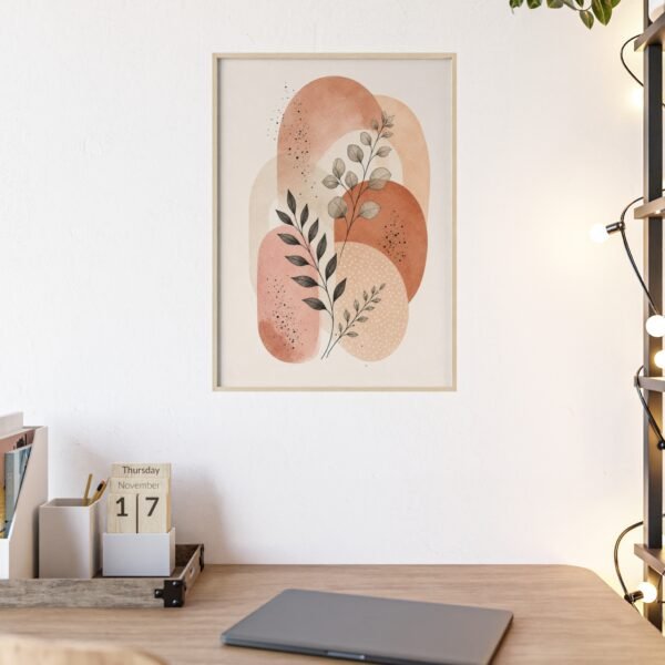 Boho Abstract Print — Framed Poster with Wooden Frame - Image 2