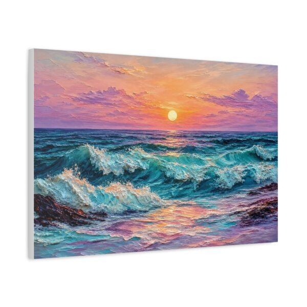 Sunset Ocean Waves Matte Canvas Print — Seaside Beach Wall Art - Image 18