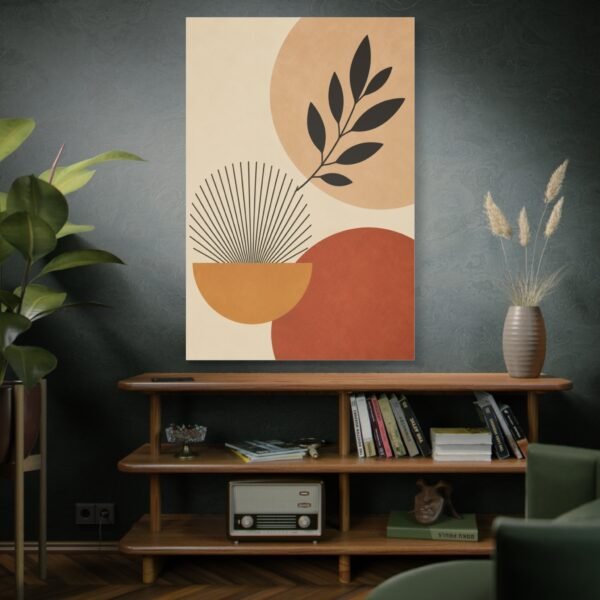 Abstract Boho Leaf Canvas — Earth Tones Minimal Wall Art - Image 5