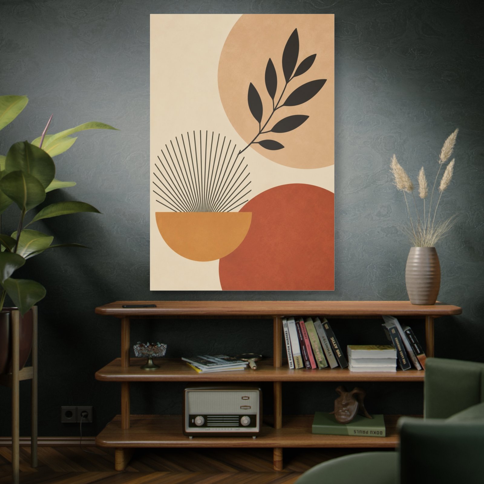 Abstract Boho Leaf Canvas — Earth Tones Minimal Wall Art - Image 5