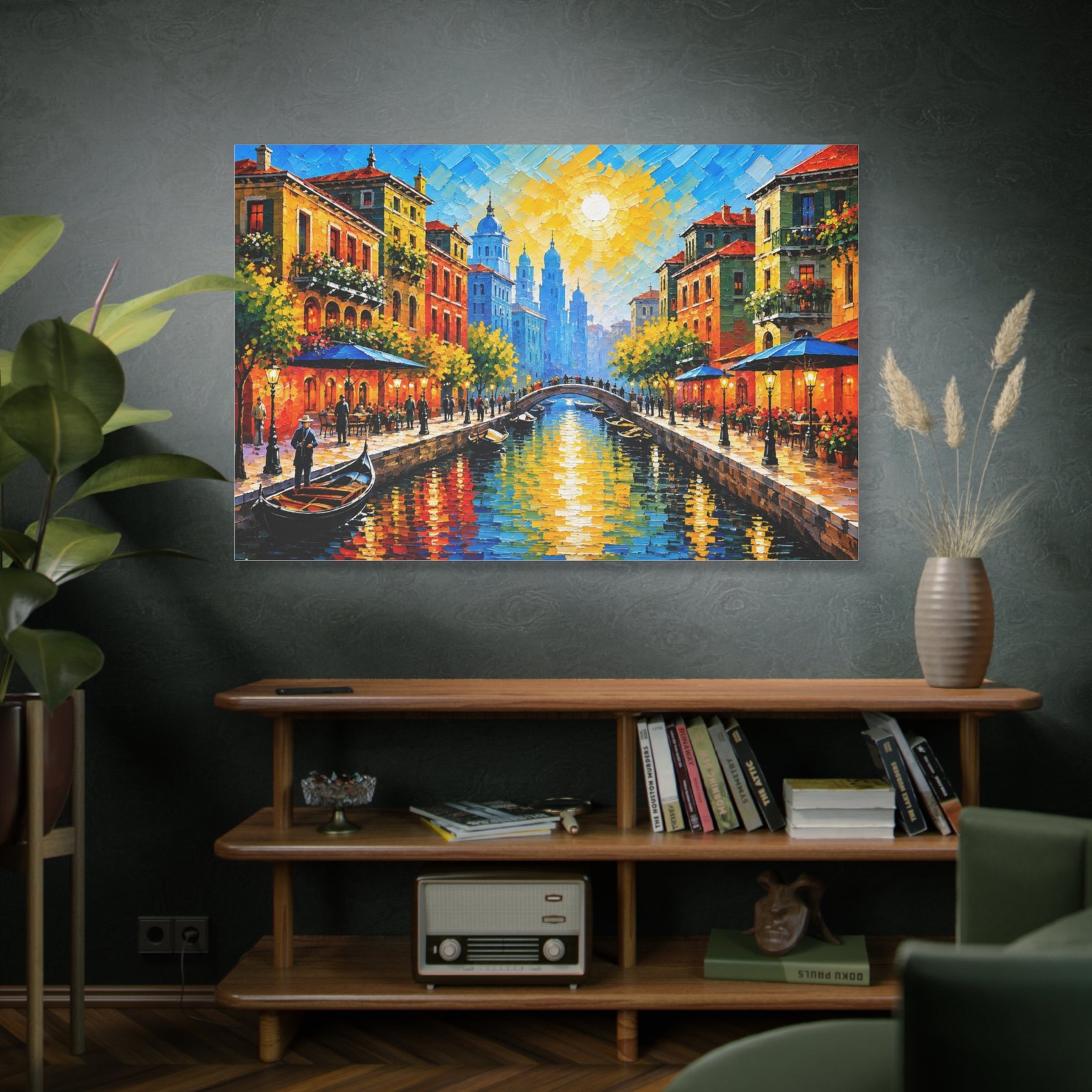 Sunlit Canal City Matte Canvas Wall Art — Stretched 1.25" - Image 5