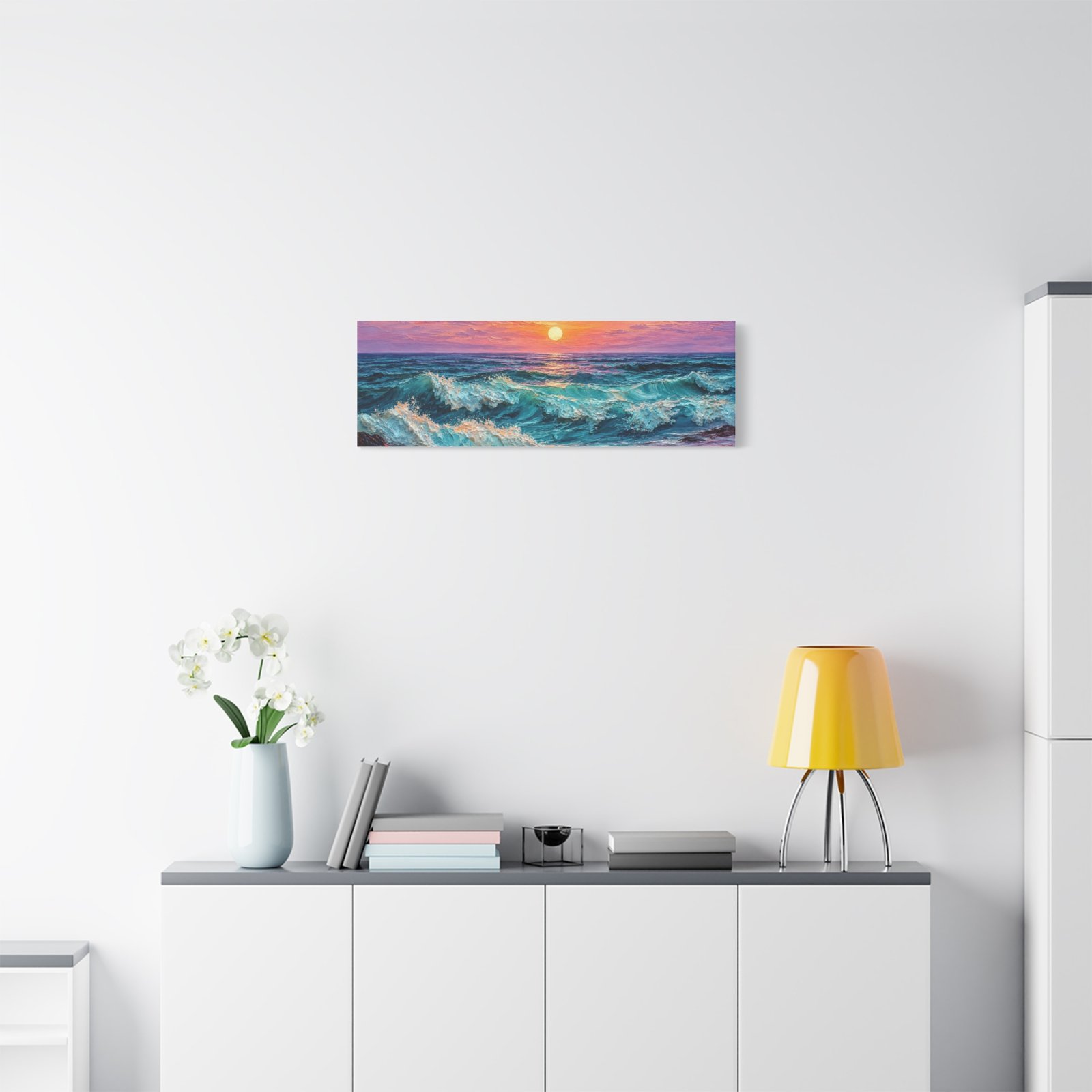 Sunset Ocean Waves Matte Canvas Print — Seaside Beach Wall Art - Image 23