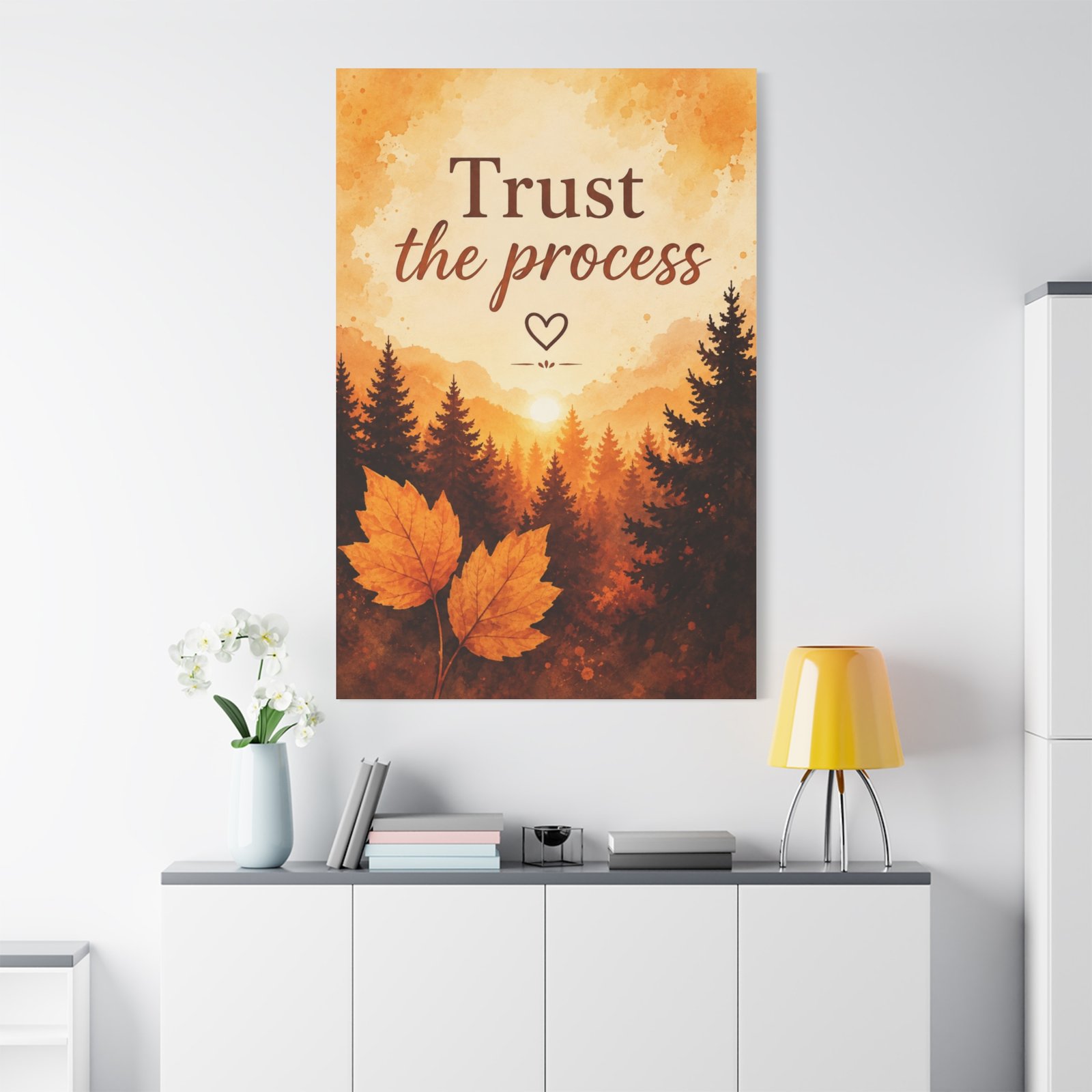 Trust the Process Autumn Canvas Wall Art - Image 1