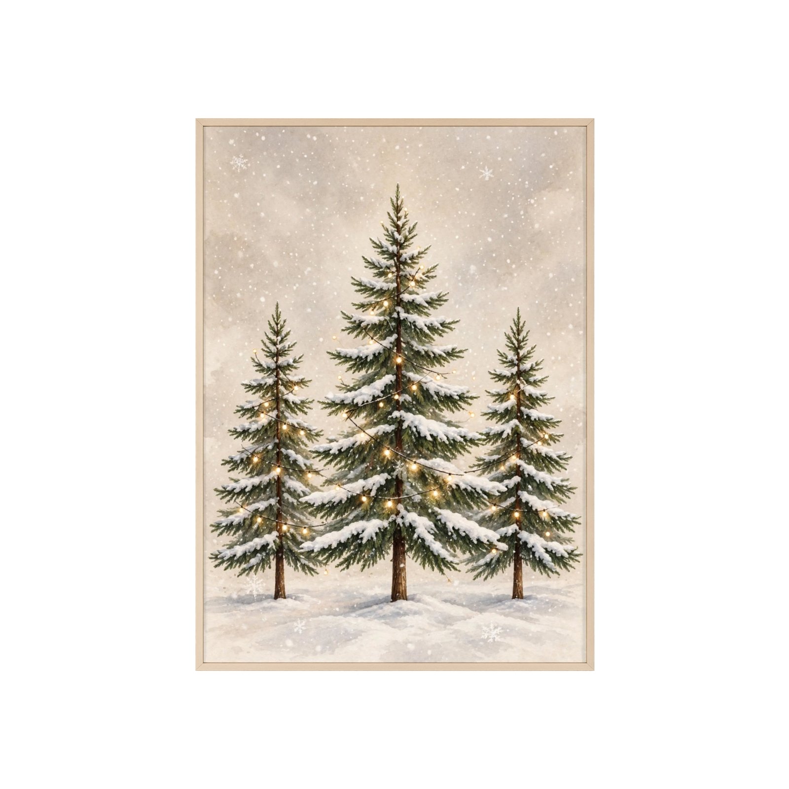 Framed Winter Pines Poster — Snowy Christmas Tree Wall Art - Image 1
