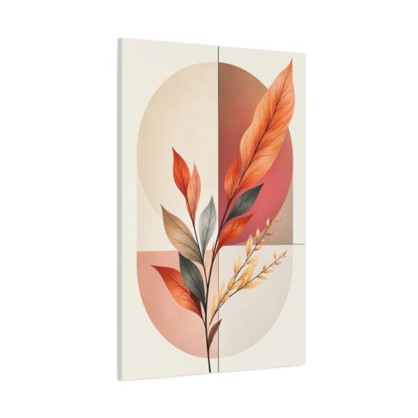 Botanical Abstract Canvas Art - Warm Earth Tones Stretched Print - Image 3