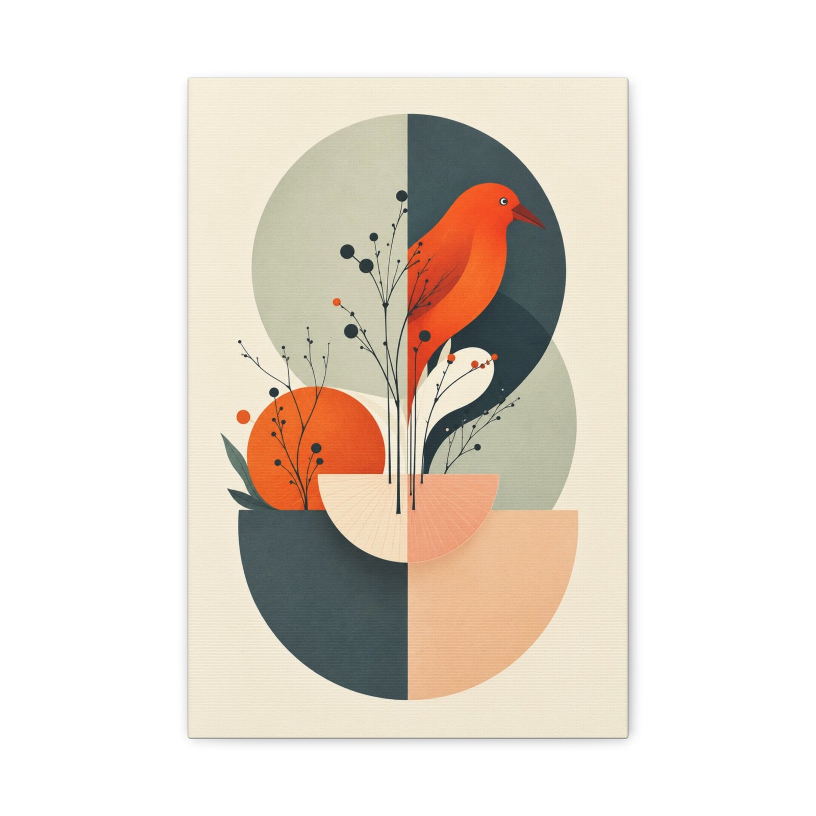 Abstract Botanical Canvas Wall Art — Modern Mid-Century Plant Print - Image 2