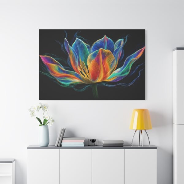 Rainbow Lotus Canvas Art — Vibrant Floral Wall Decor - Image 1