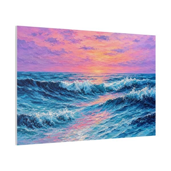 Ocean Sunset Waves Matte Stretched Canvas - Image 2