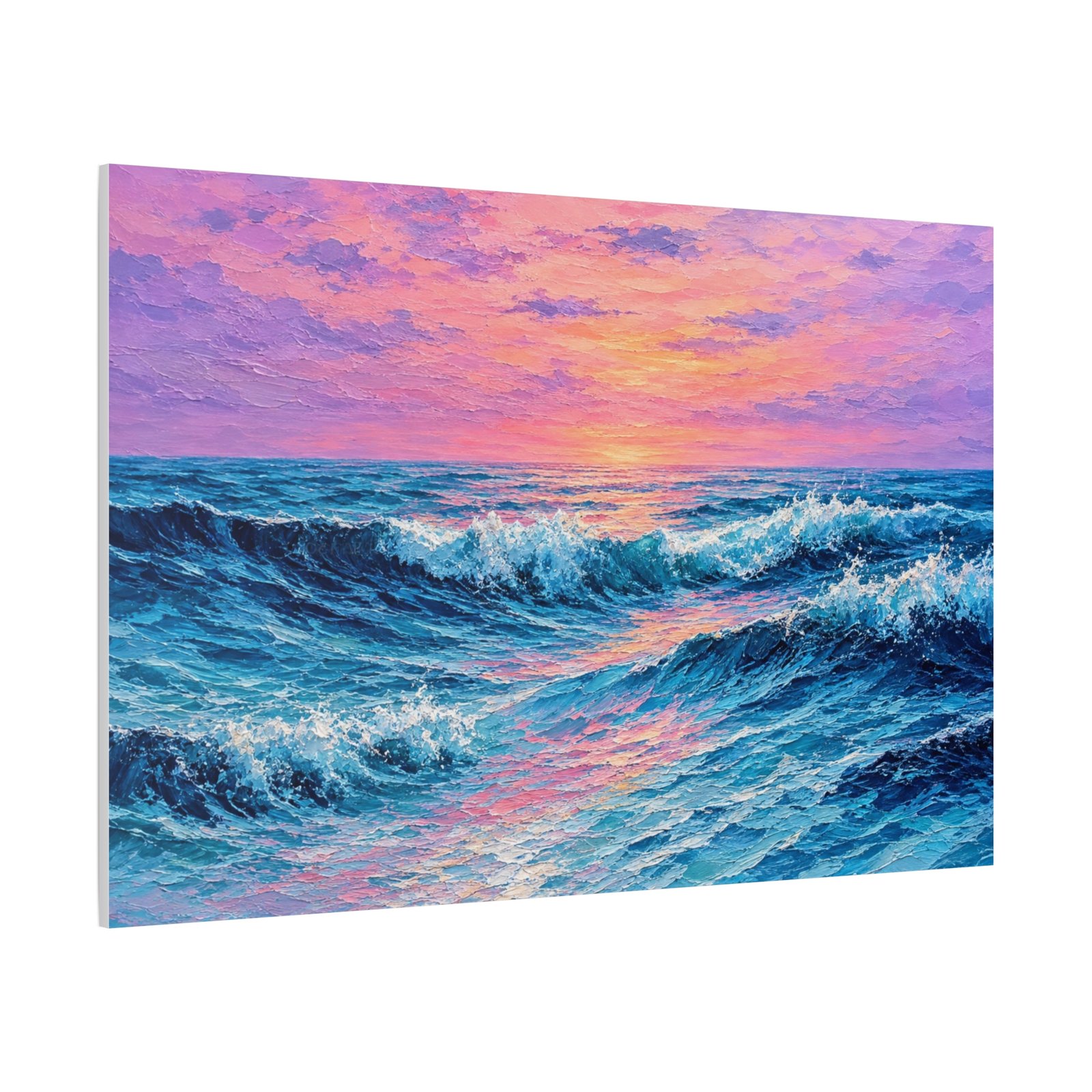 Ocean Sunset Waves Matte Stretched Canvas - Image 2