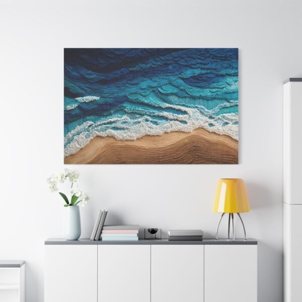 Ocean Waves Matte Canvas Print — Stretched Beach Wall Art - Image 3