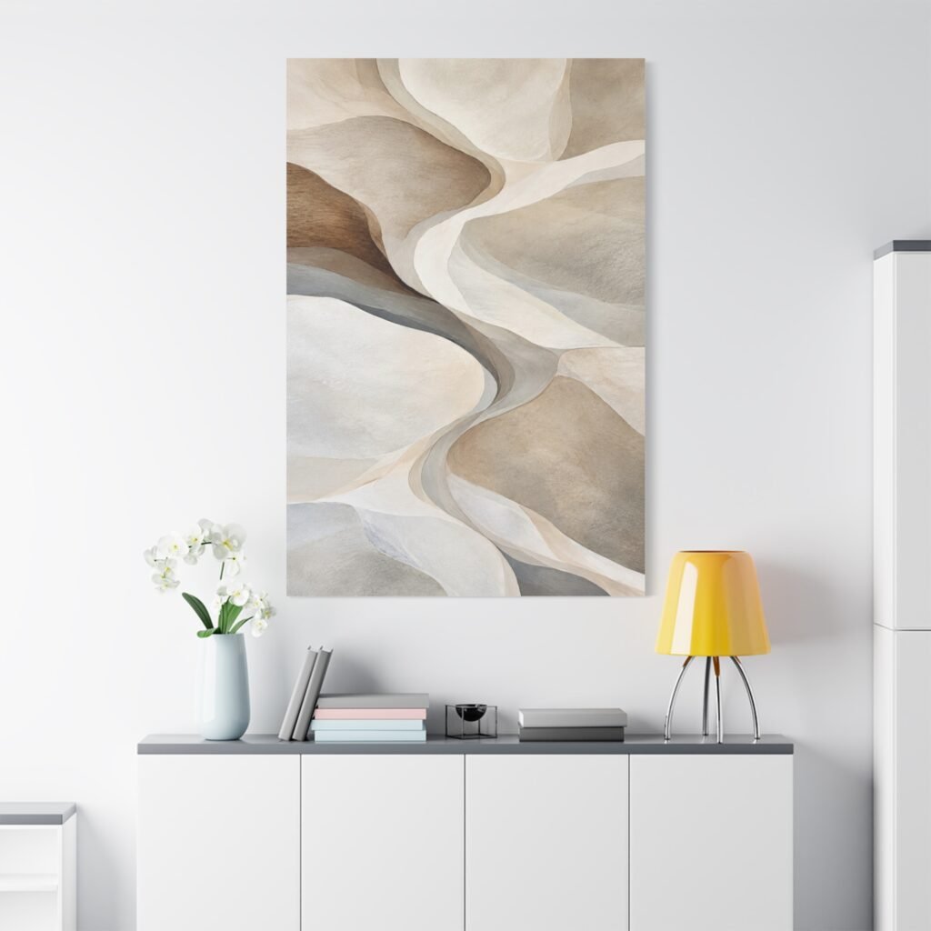 Abstract Neutral Tones Canvas Wall Art — Matte Stretched 1.25"
