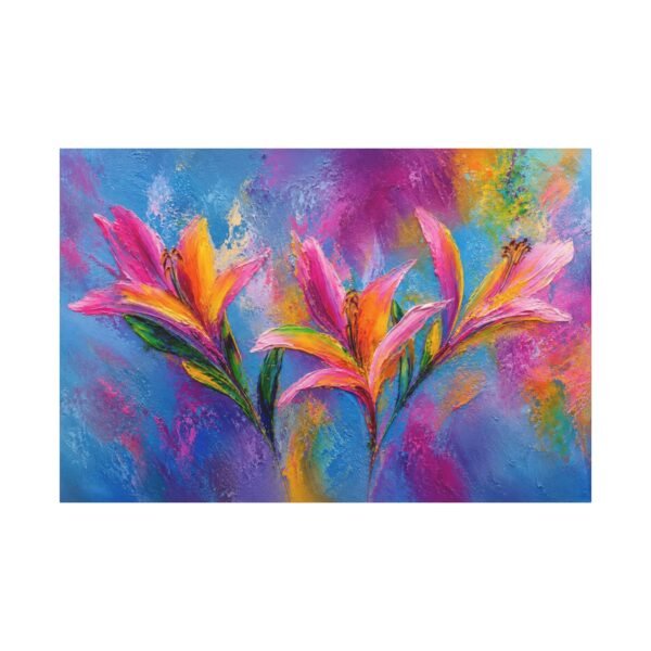 Vibrant Tropical Blossoms Matte Canvas Print - Image 2