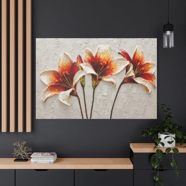 Orange Lily Floral Matte Canvas Wall Art, Stretched 1.25" - Image 4