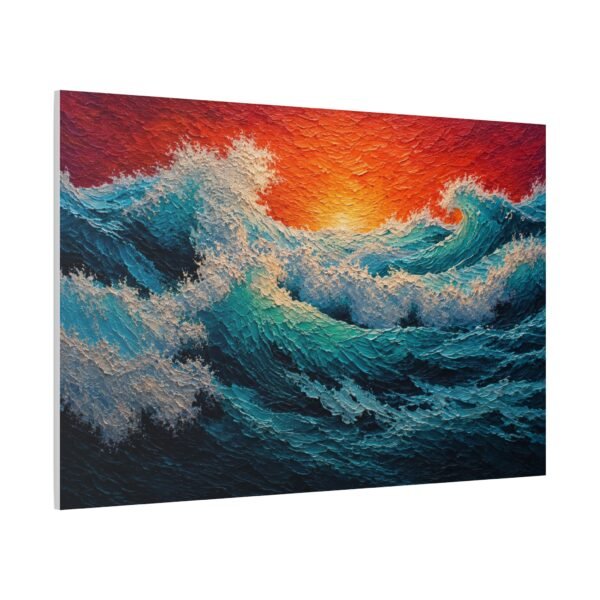 Sunset Ocean Waves Matte Canvas Wall Art (Stretched) - Image 2