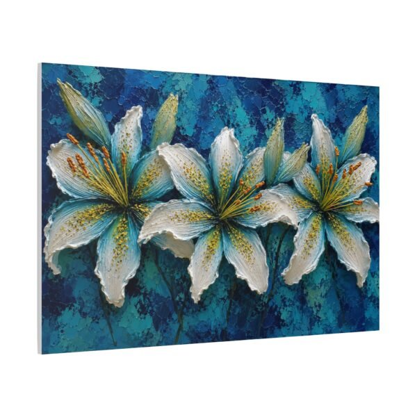 Blue Lily Floral Matte Canvas Wall Art - Stretched 1.25" - Image 3