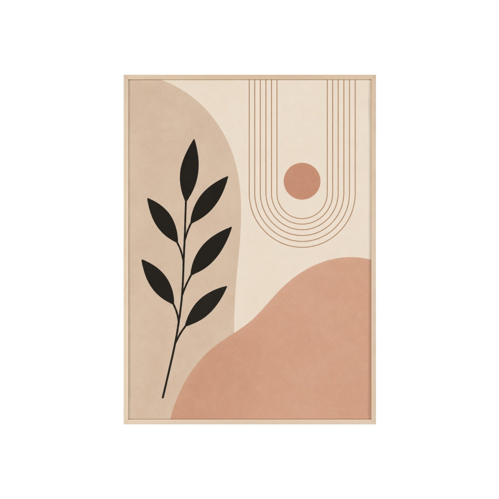 Boho Poster with Wooden Frame — Boho Earth Tone Wall Art - Image 1