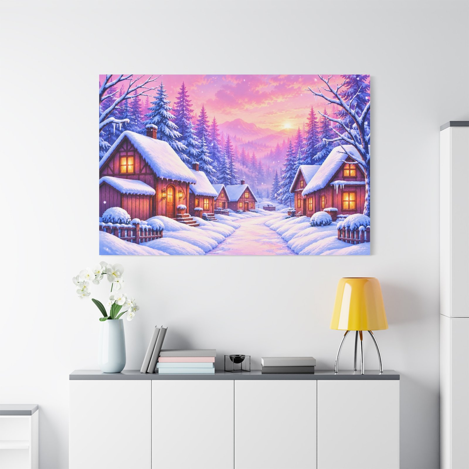 Cozy Winter Cabin Matte Canvas Wall Art — Stretched 1.25" - Image 3