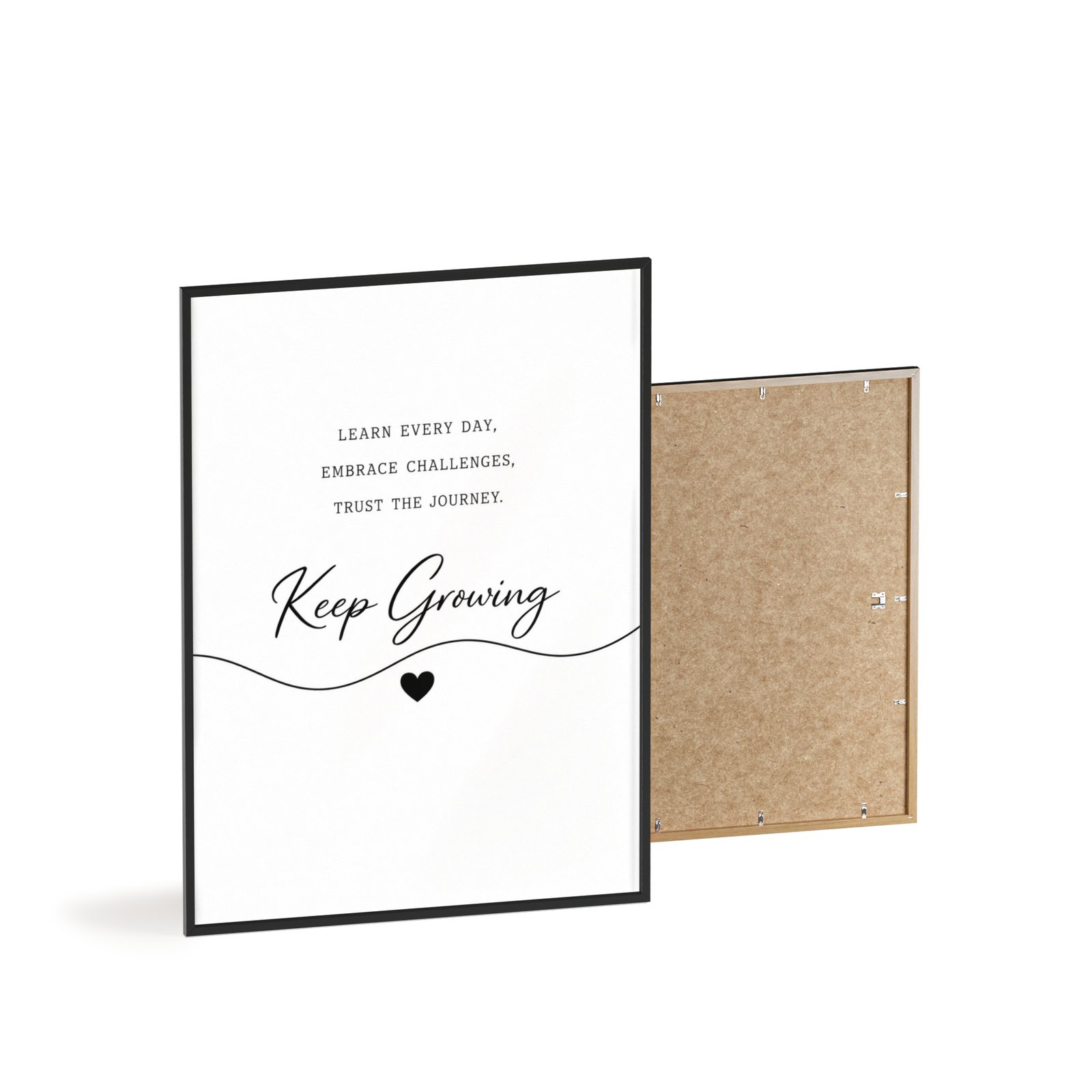 Keep Growing Inspirational Wall Poster with Wooden Frame — Motivational Home Décor - Image 3
