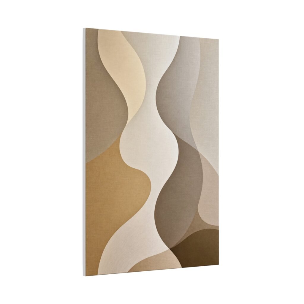 Abstract Beige Wave Canvas Print — Neutral Minimal Wall Art