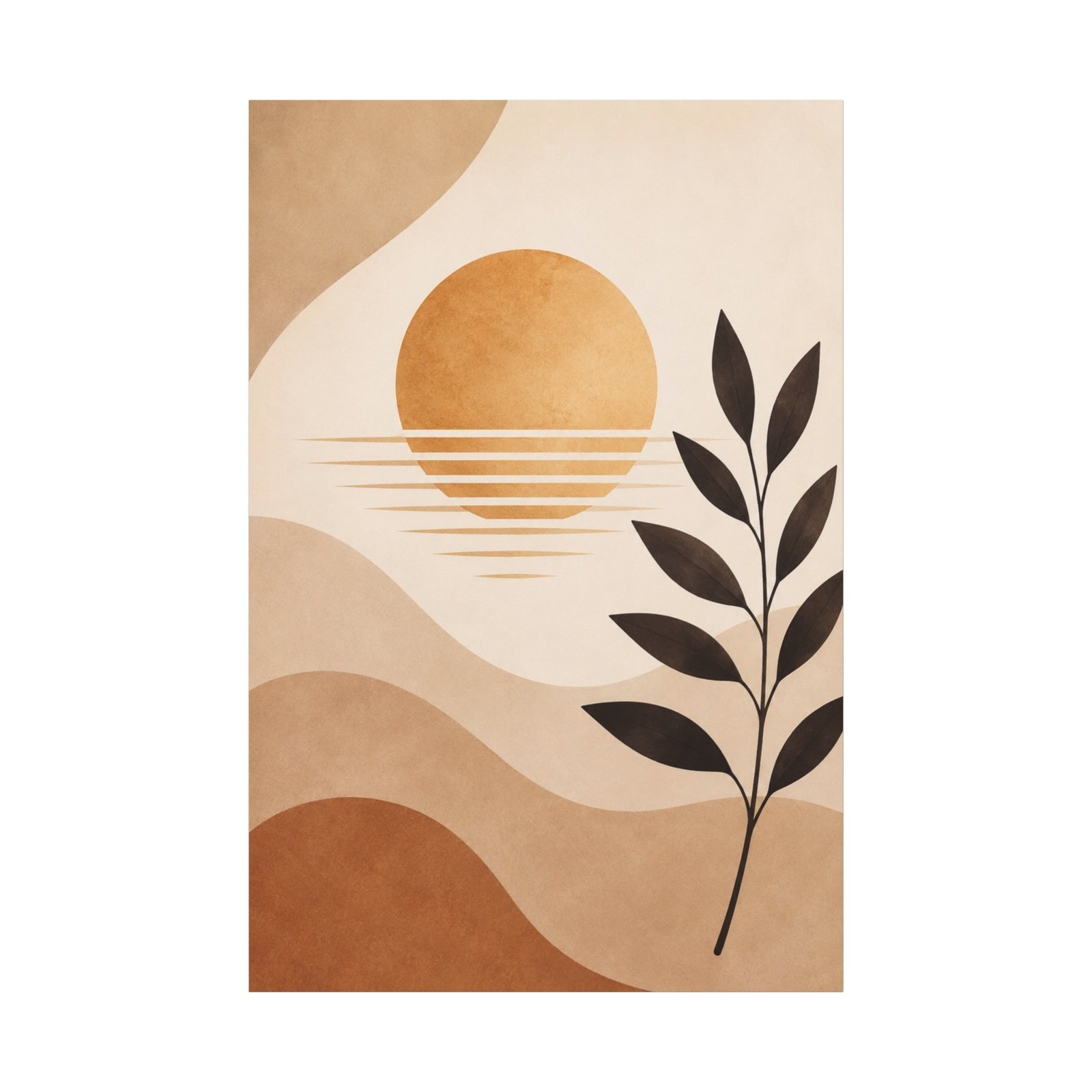 Abstract Earth Tone Sunset Canvas — Minimal Botanical Wall Art - Image 2