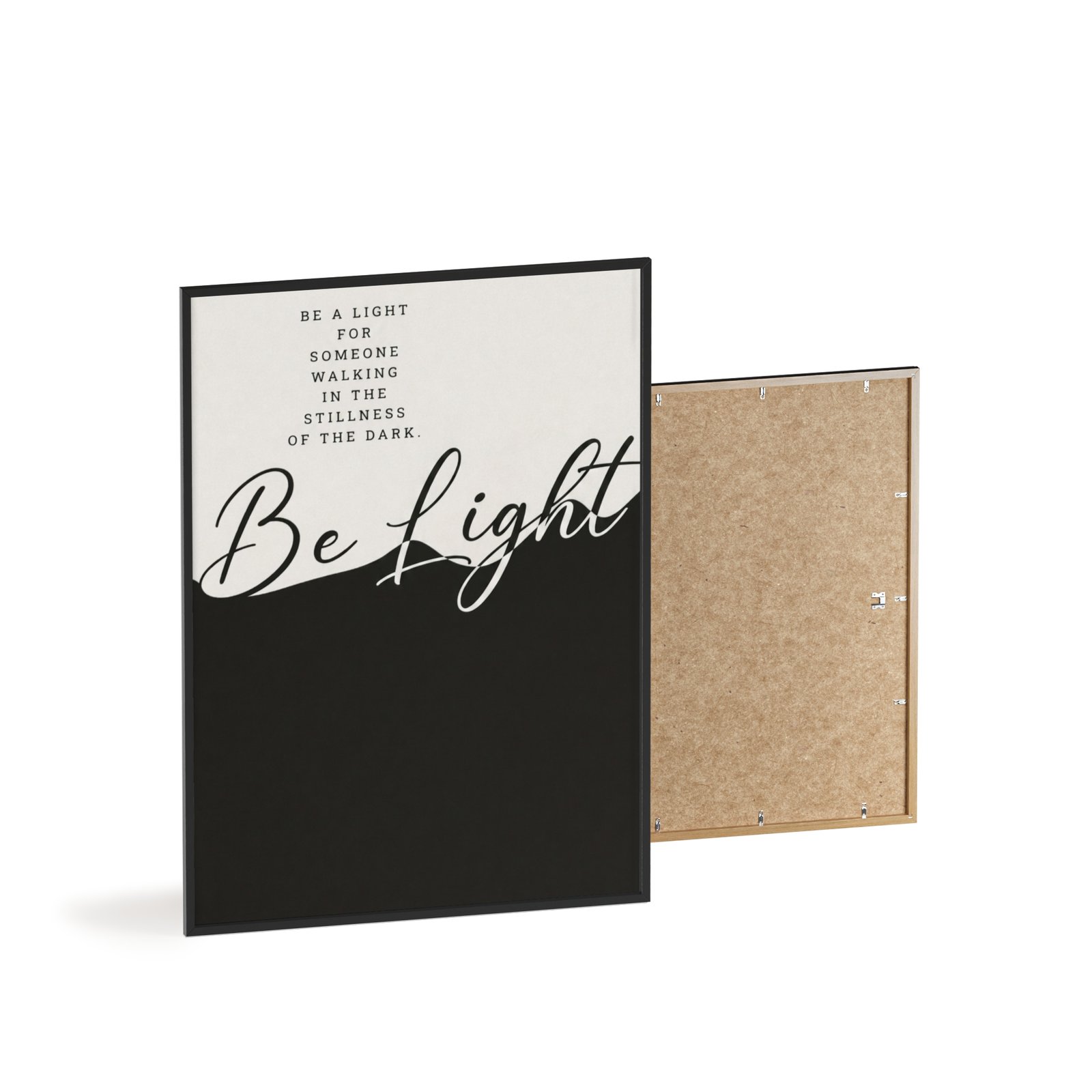 Be Light Inspirational Wall Poster with Wooden Frame — Motivational Home Decor - Image 4