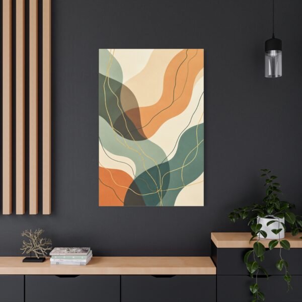 Abstract Organic Shapes Matte Canvas Wall Art — Earth Tone Mid-Century Modern Print - Image 4
