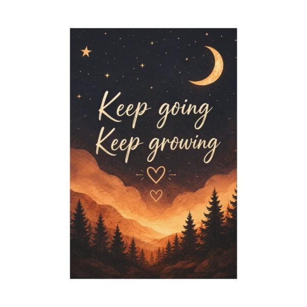 Keep Going Keep Growing Canvas Wall Art — Inspirational Night Sky Landscape - Image 2