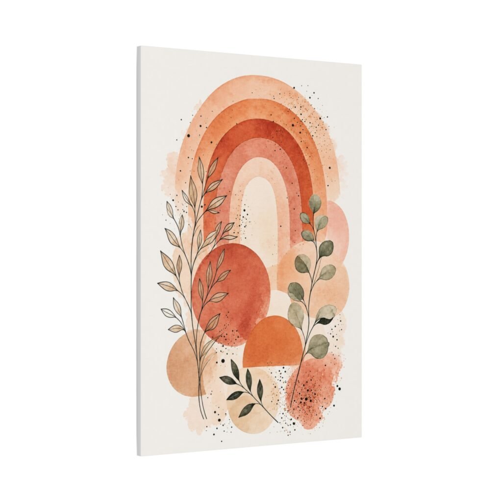 Boho Rainbow Botanical Canvas