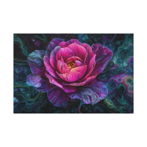 Floral Galaxy Canvas — Pink Peony Matte Stretched Wall Art - Image 2