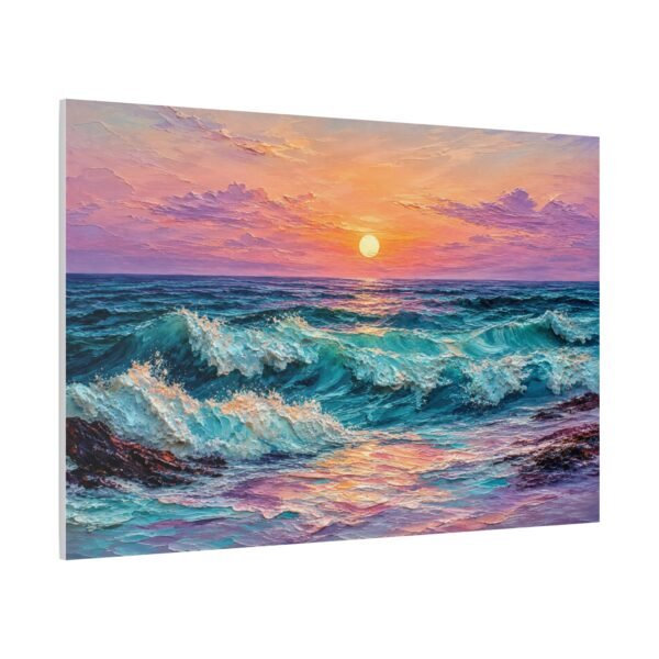 Sunset Ocean Waves Matte Canvas Print — Seaside Beach Wall Art - Image 54