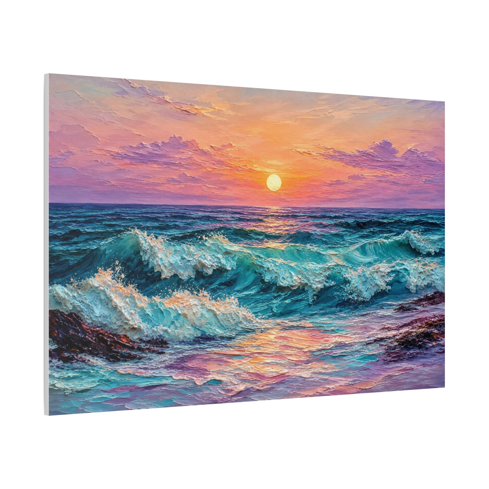 Sunset Ocean Waves Matte Canvas Print — Seaside Beach Wall Art - Image 54
