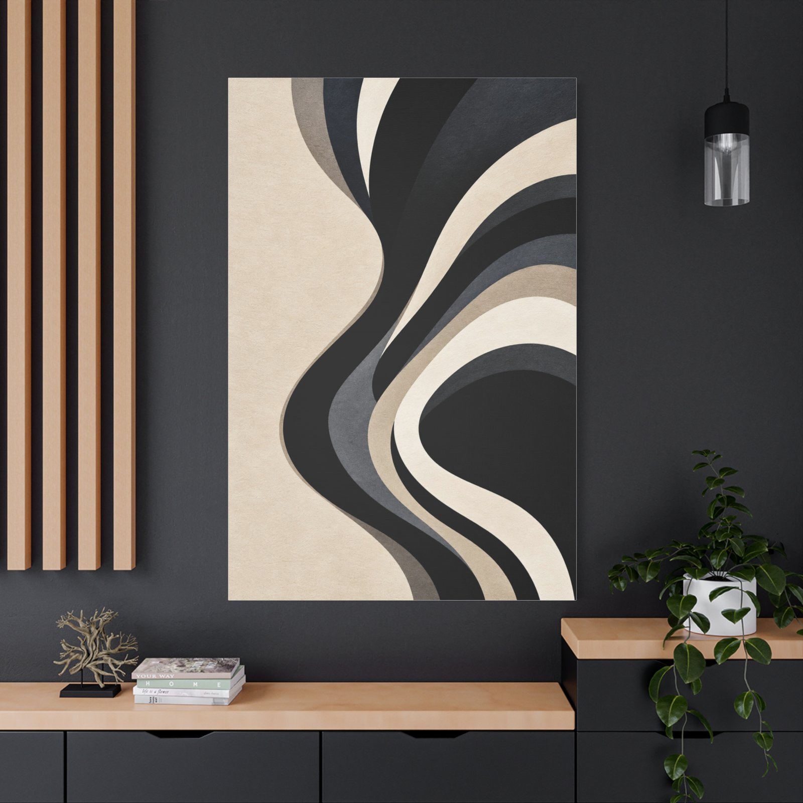 Abstract Neutral Wave Matte Canvas Print — Modern Minimalist Wall Art - Image 4