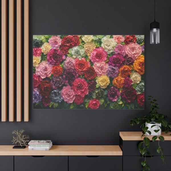 Floral Rose Garden Matte Canvas Print — Stretched Wall Art - Image 4