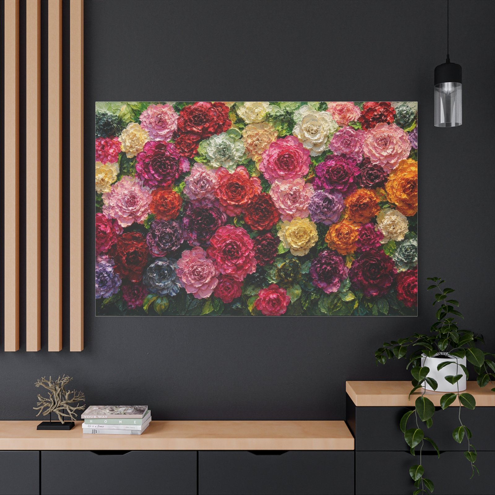 Floral Rose Garden Matte Canvas Print — Stretched Wall Art - Image 4