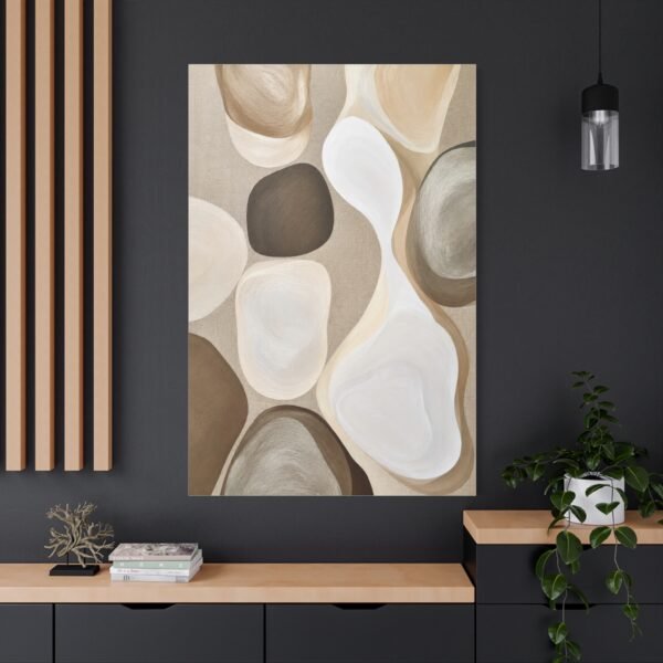 Neutral Abstract Canvas Wall Art – Beige & Brown Organic Shapes, Matte Stretched 1.25" - Image 4