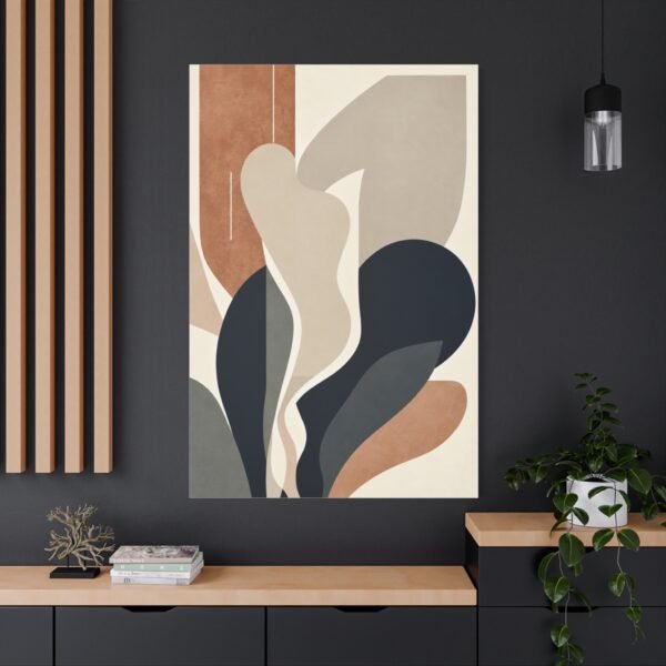 Abstract Neutral Shapes Matte Canvas Wall Art — Modern Minimalist Stretched Canvas - Image 4