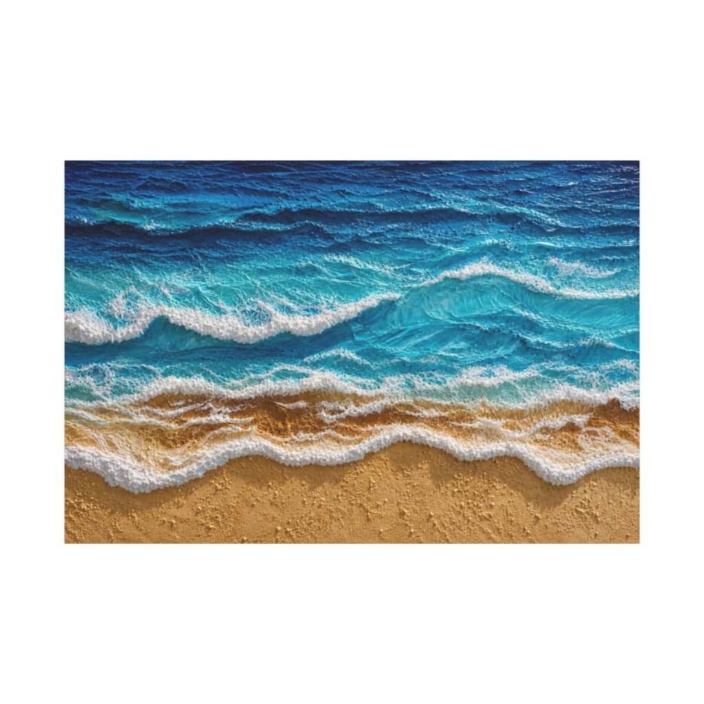 Ocean Waves Beach Canvas - Matte Stretched Wall Art