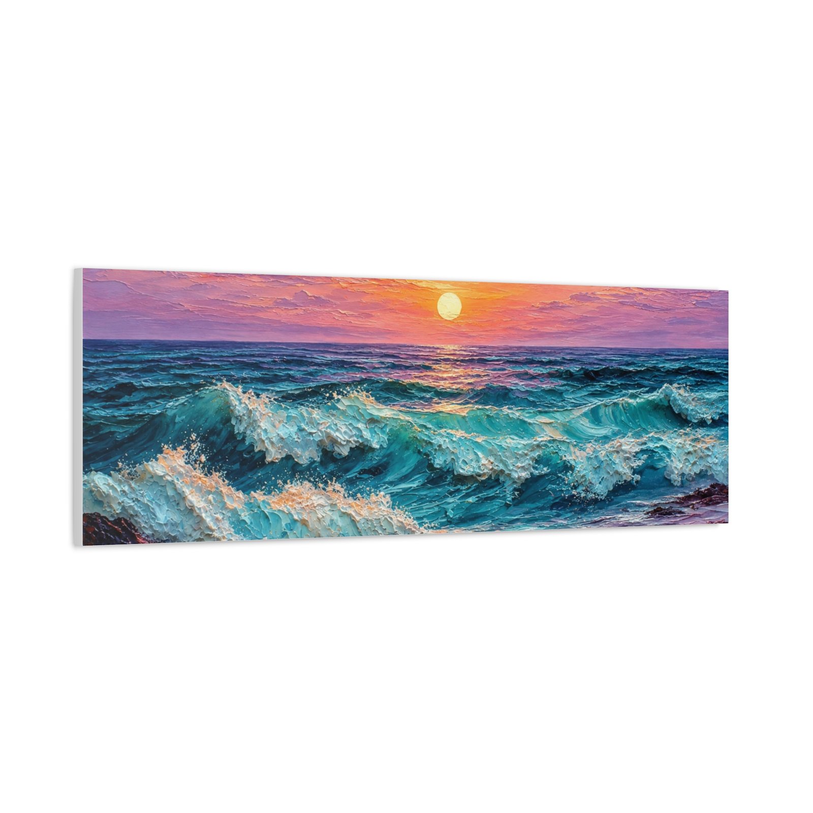 Sunset Ocean Waves Matte Canvas Print — Seaside Beach Wall Art - Image 34