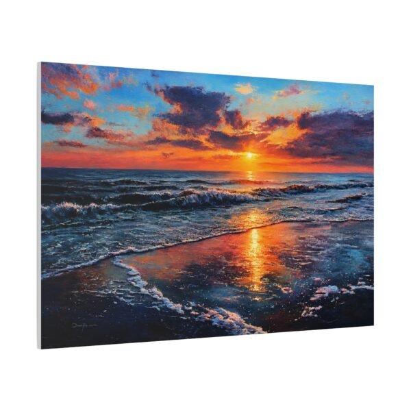 Sunset Beach Canvas Print — Stretched Matte Seascape Wall Art - Image 2