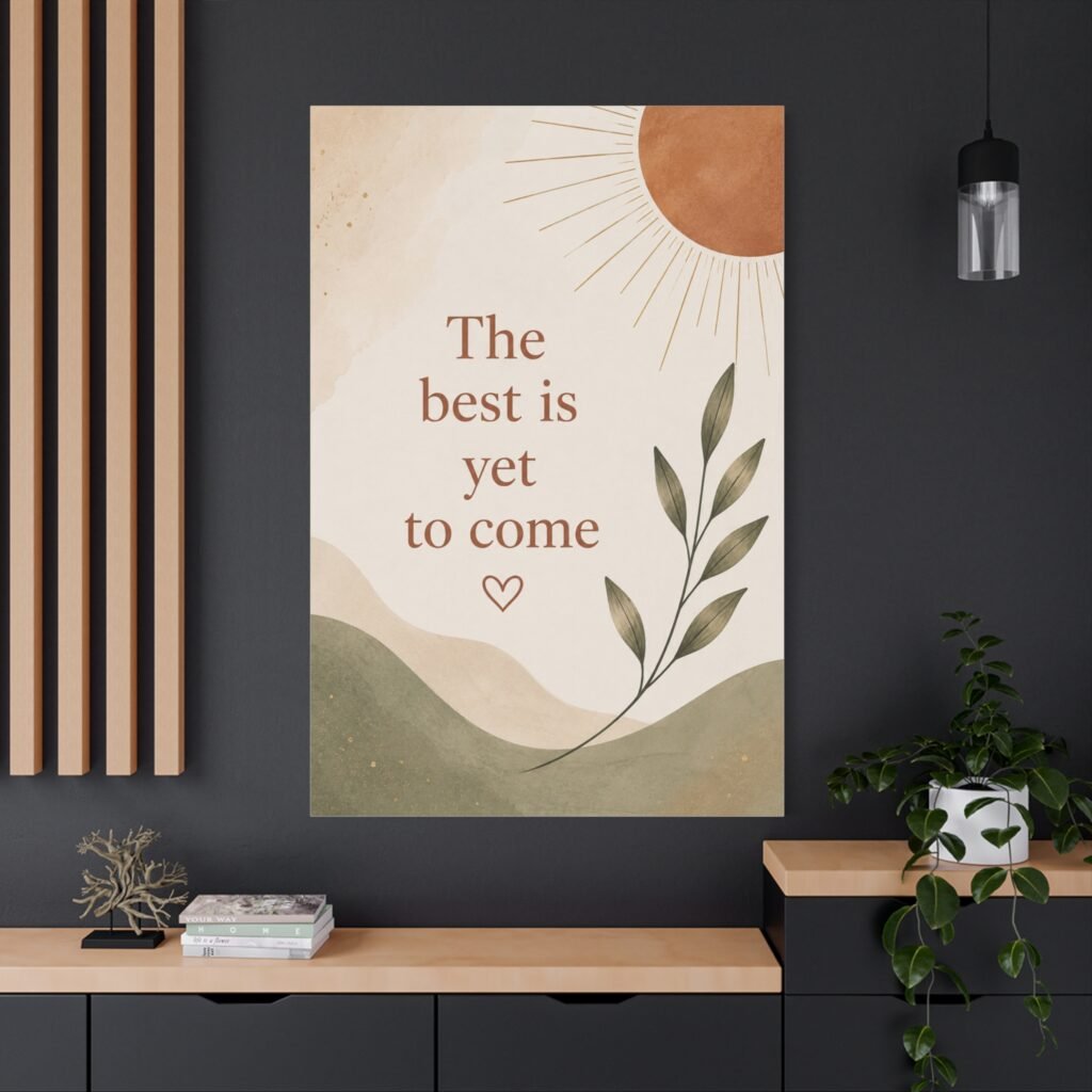 Inspirational Wall Canvas - "The Best Is Yet To Come" Matte Stretched Art