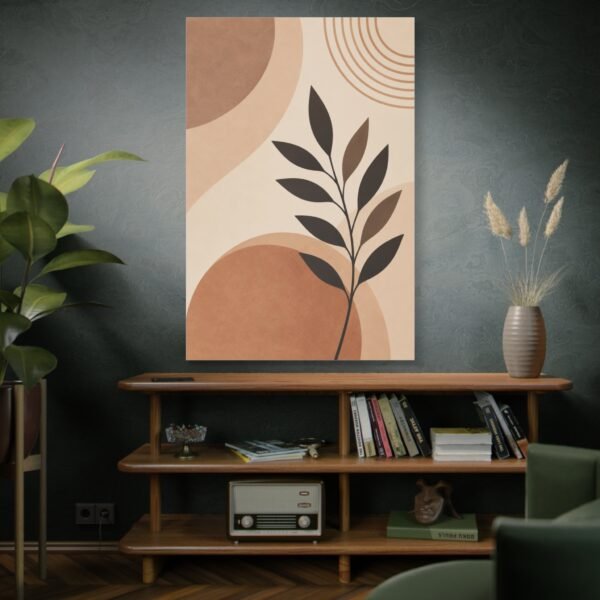 Abstract Earth-Tone Botanical Canvas Print — Matte Stretched Wall Art - Image 5