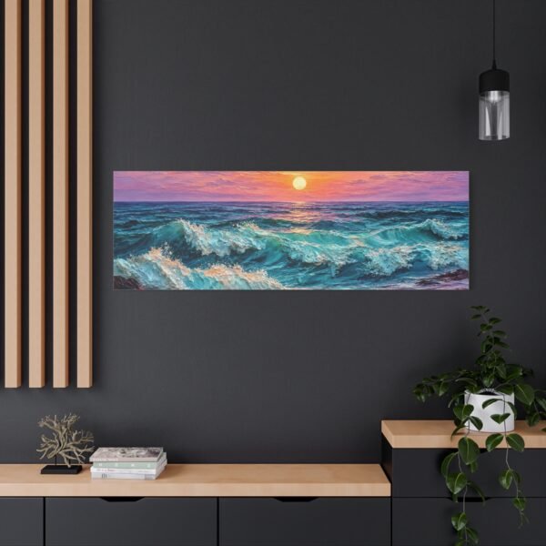 Sunset Ocean Waves Matte Canvas Print — Seaside Beach Wall Art - Image 48