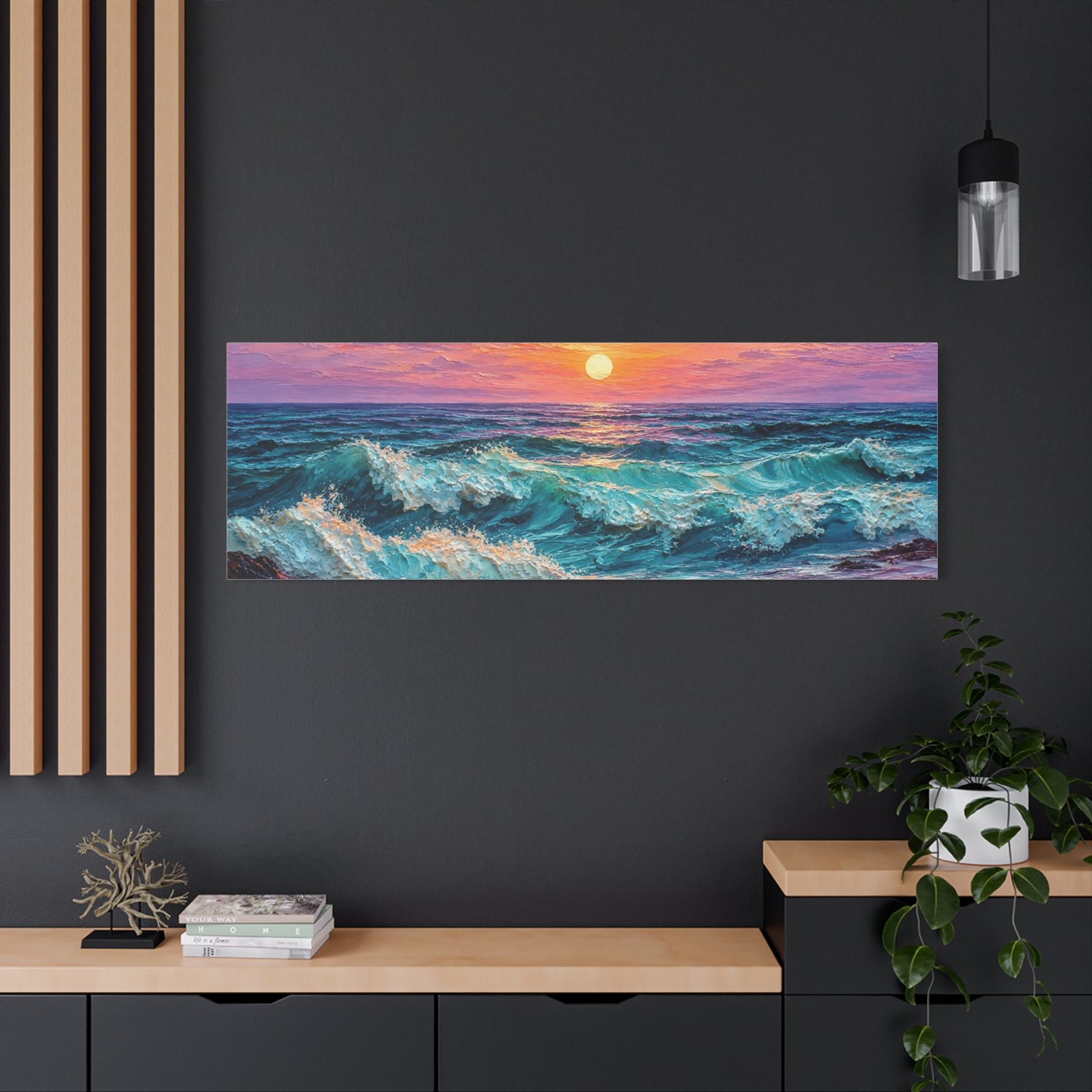 Sunset Ocean Waves Matte Canvas Print — Seaside Beach Wall Art - Image 48