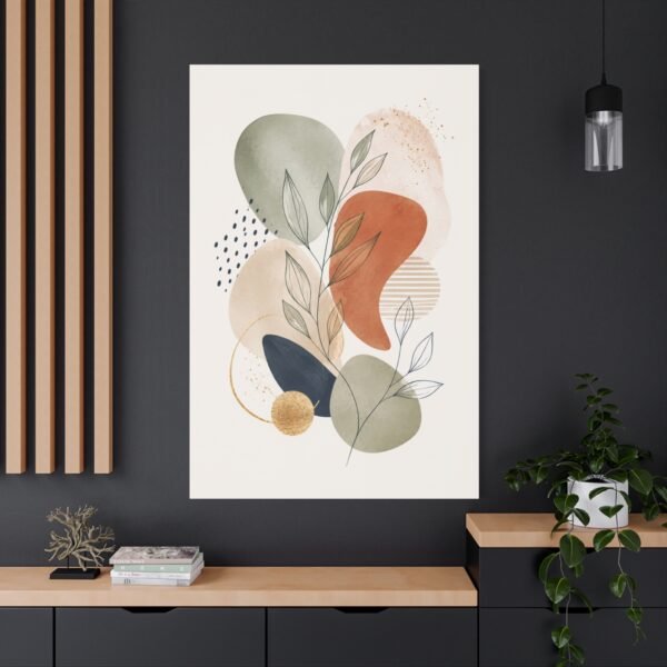 Abstract Botanical Canvas Wall Art – Earth Tones Matte Stretched Print - Image 4
