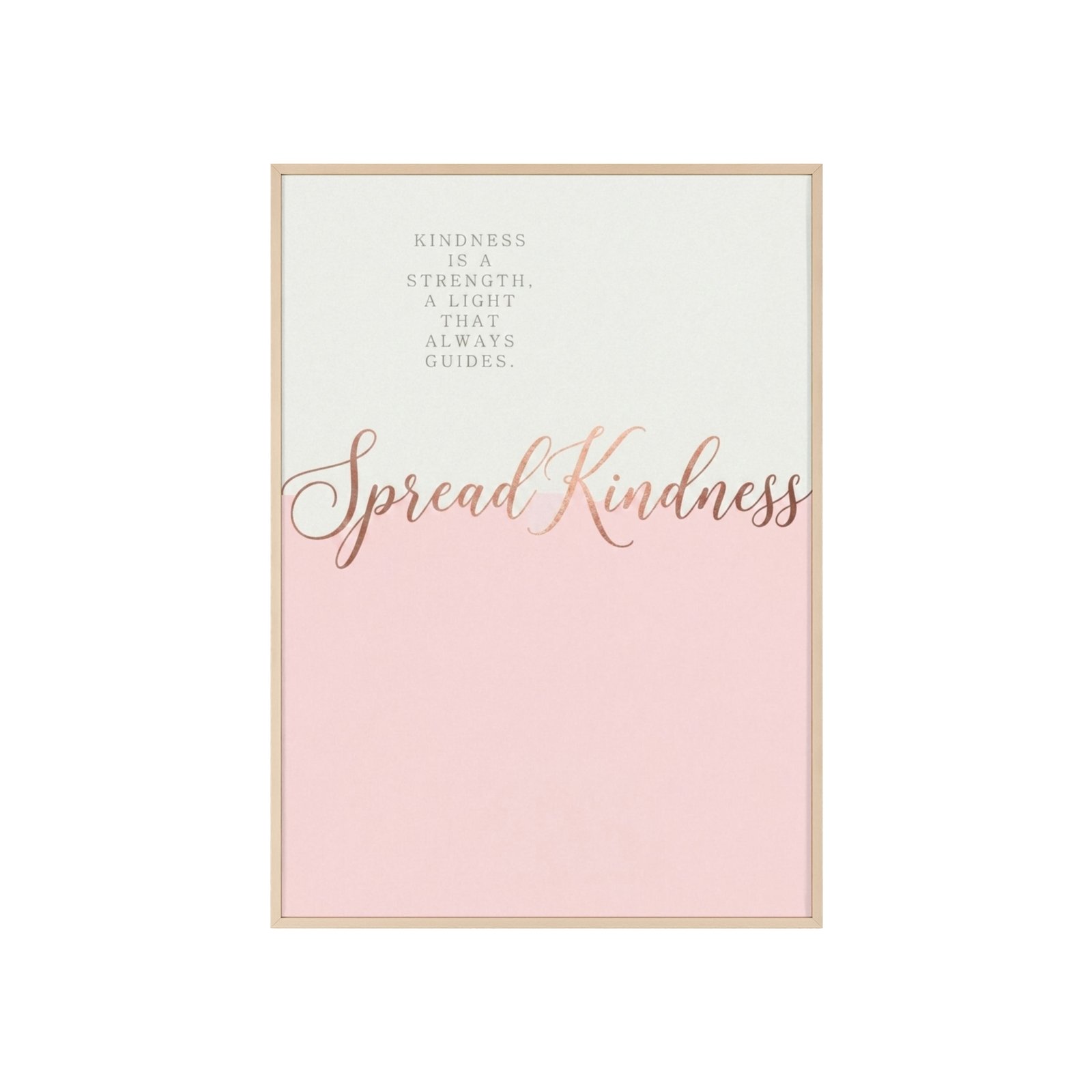 Spread Kindness Framed Poster — Inspirational Pink Wall Art - Image 1