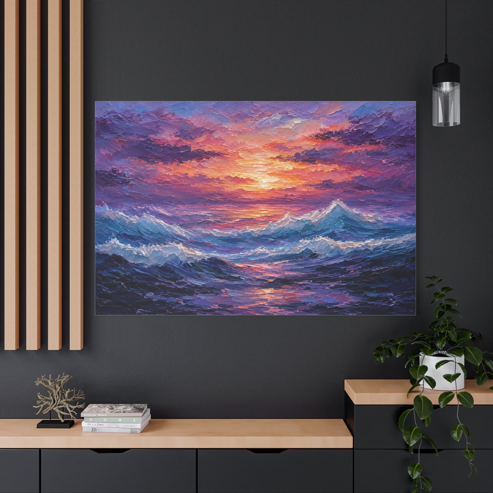 Sunset Ocean Canvas Print — Vibrant Seascape Matte Stretched Wall Art - Image 4