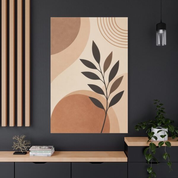 Abstract Earth-Tone Botanical Canvas Print — Matte Stretched Wall Art - Image 4