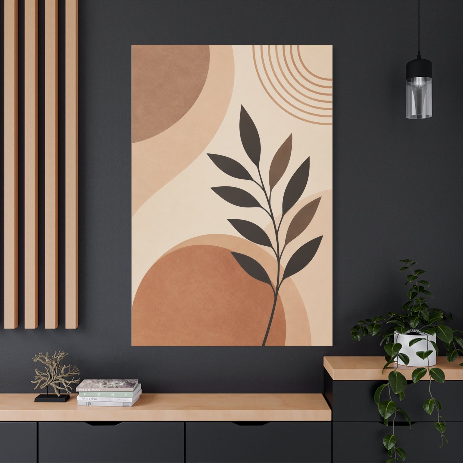 Abstract Earth-Tone Botanical Canvas Print — Matte Stretched Wall Art - Image 4